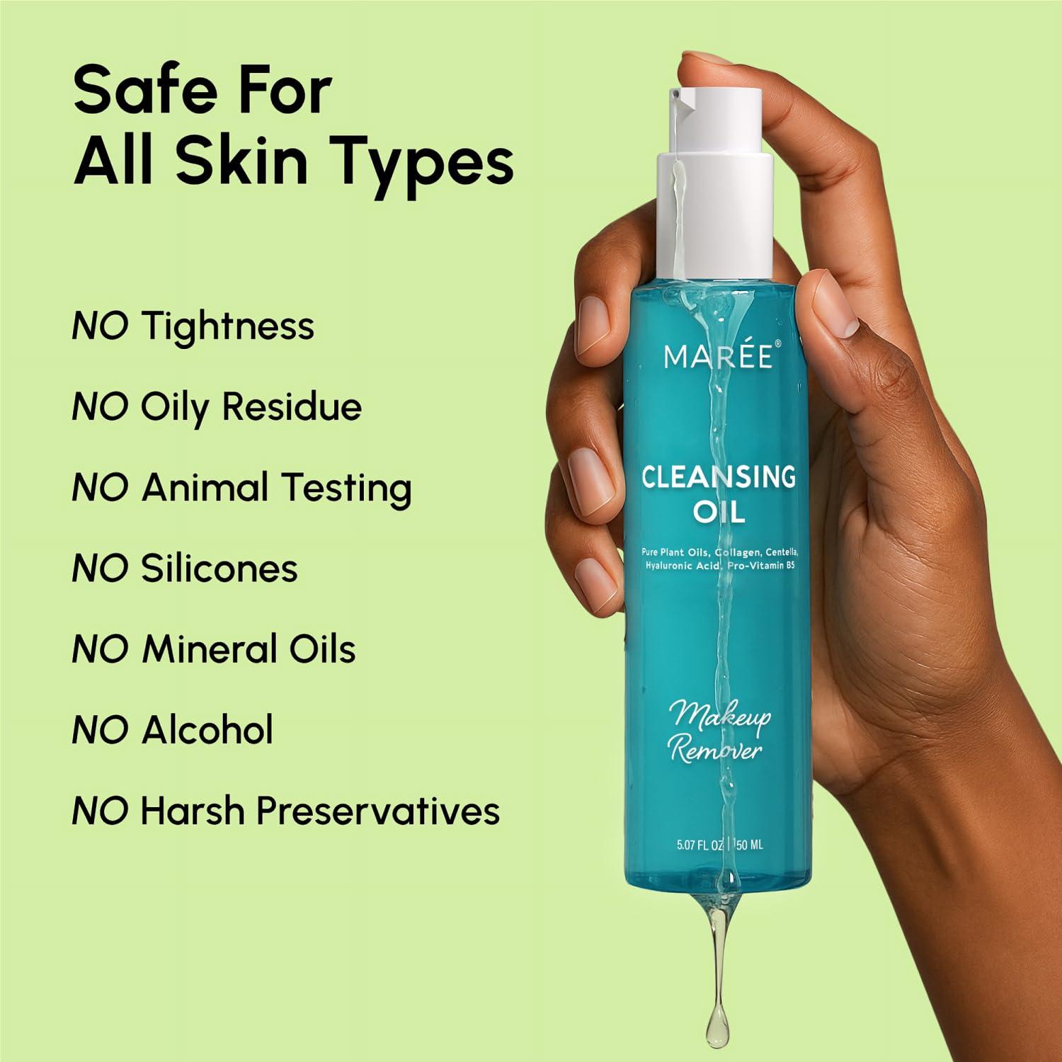 MAREE Deep Cleansing Oil for Face – Makeup Remover Oil Cleanser for Face Skincare – Centella Cleansing Oils Non-Comedogenic – Makeup Blackhead Remover – Pore Cleaner Facial Wash for Sensitive Skin(Original)