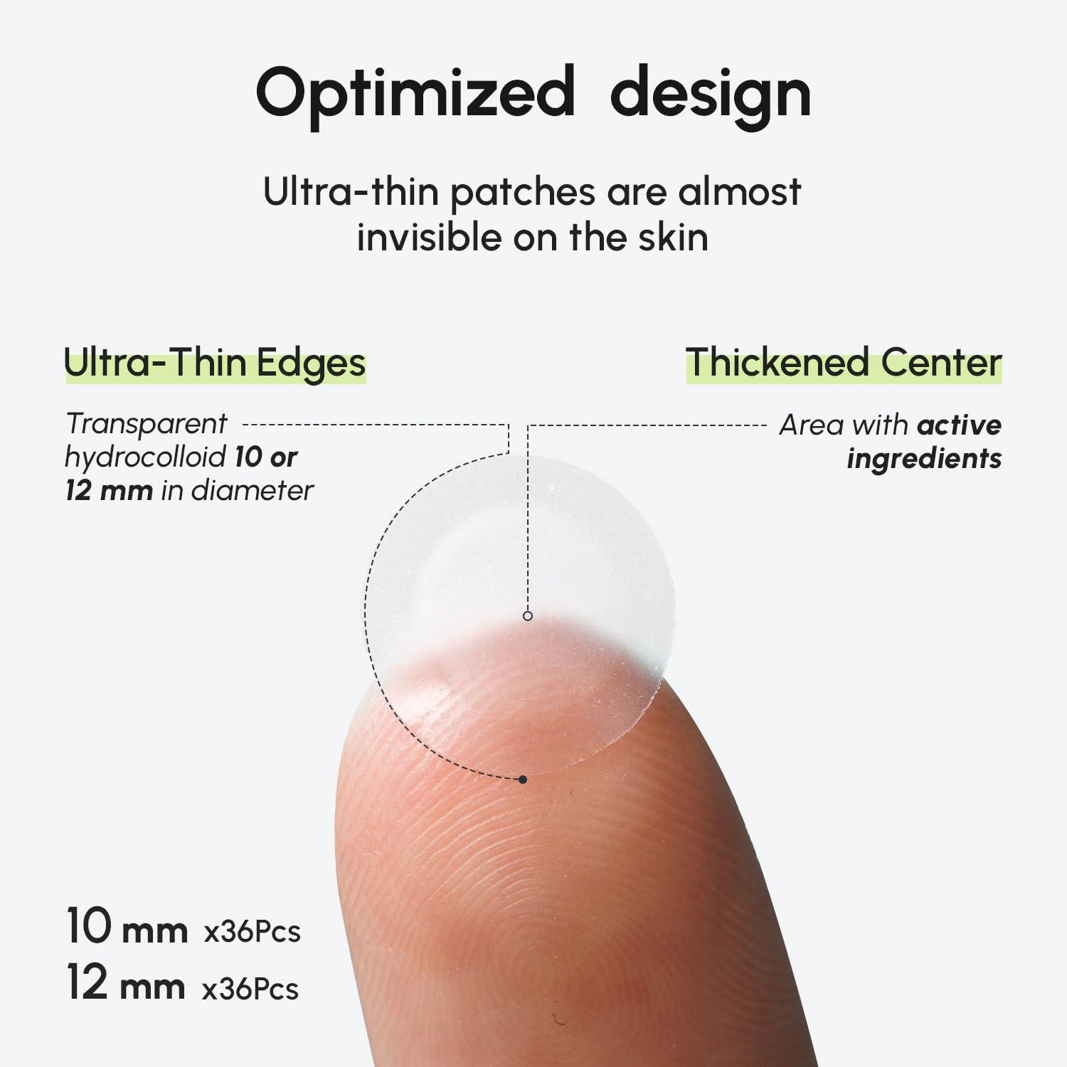 MAREE Invisible Pimple Patches – Clear Pimple Patches for Face – Hydrocolloid Acne Patches Anti Blemish – Zit Stickers for Face – Parches Para Acne – Pinple Zit Patches Pimple Stickers – 72 Dots(Clear)