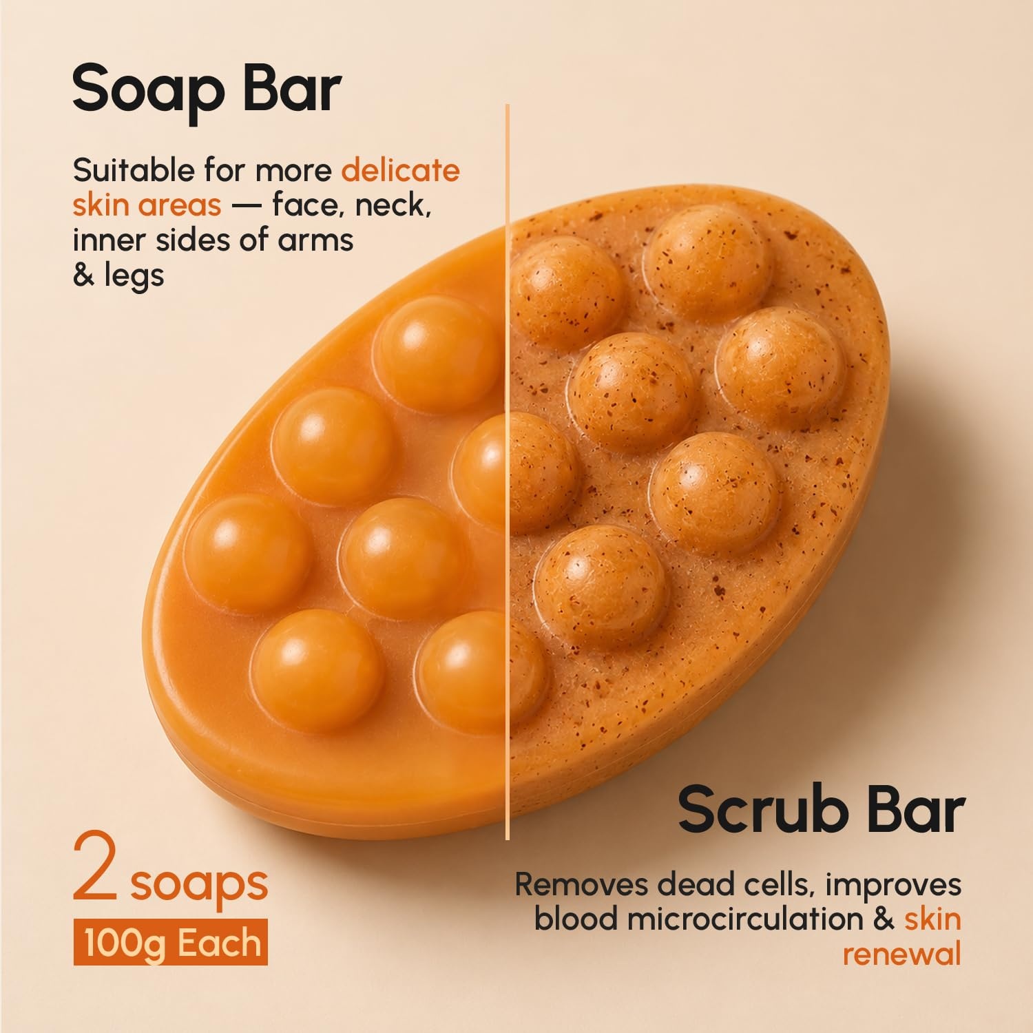 MAREE Kojic Acid Soap & Scrub – Brightening Kojic Acid and Turmeric Soap for Dark Spot and Hyperpigmentation – Dark Spot Remover for Face & Body Wash – Acido Kojico Cream Bar Soaps