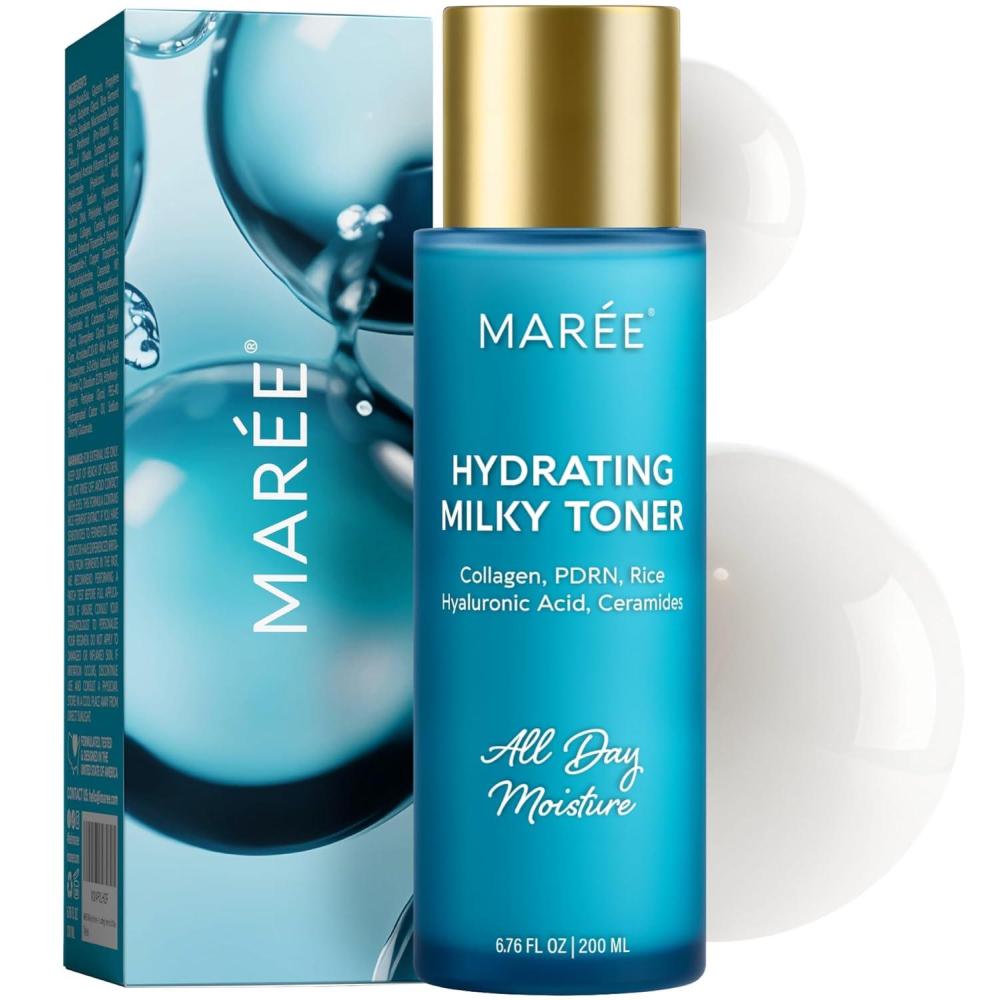 MAREE Exfoliating Toner with Salicylic Acid – AHA BHA Face Exfoliant & Pore Cleaner – BHA Liquid Exfoliant for Sebum & Dead Skin Care Remover – Face Exfoliator – Acido Salicilico Exfoliante Facial(Milky)