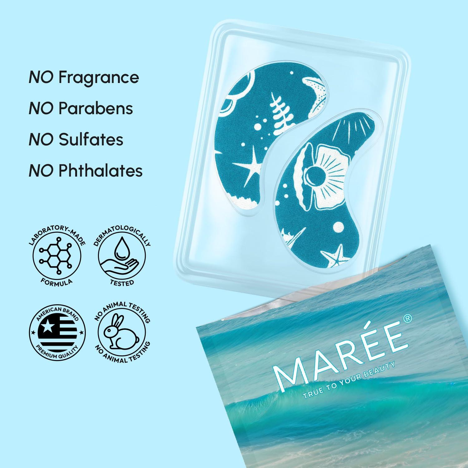 MAREE Eye Gels – Cooling Pads Under Eye Patches for Puffy Eyes and Dark Circles with Collagen & Hyaluronic Acid – Anti Wrinkles Under Eye Masks Skincare Treatment for Puffiness – Parches Para Ojeras(Maree)