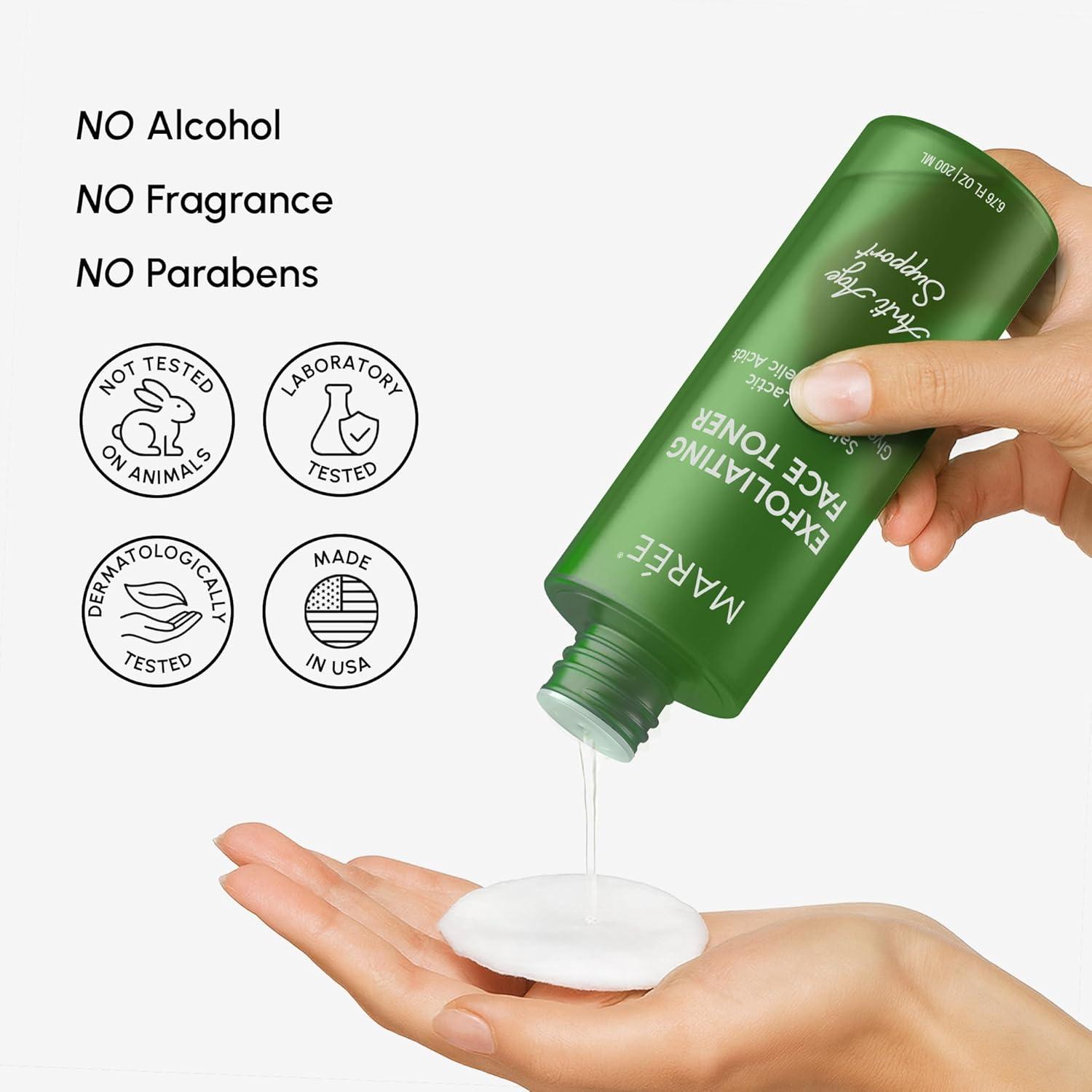 MAREE Exfoliating Toner with Salicylic Acid – AHA BHA Face Exfoliant & Pore Cleaner – BHA Liquid Exfoliant for Sebum & Dead Skin Care Remover – Face Exfoliator – Acido Salicilico Exfoliante Facial(Exfoliating)