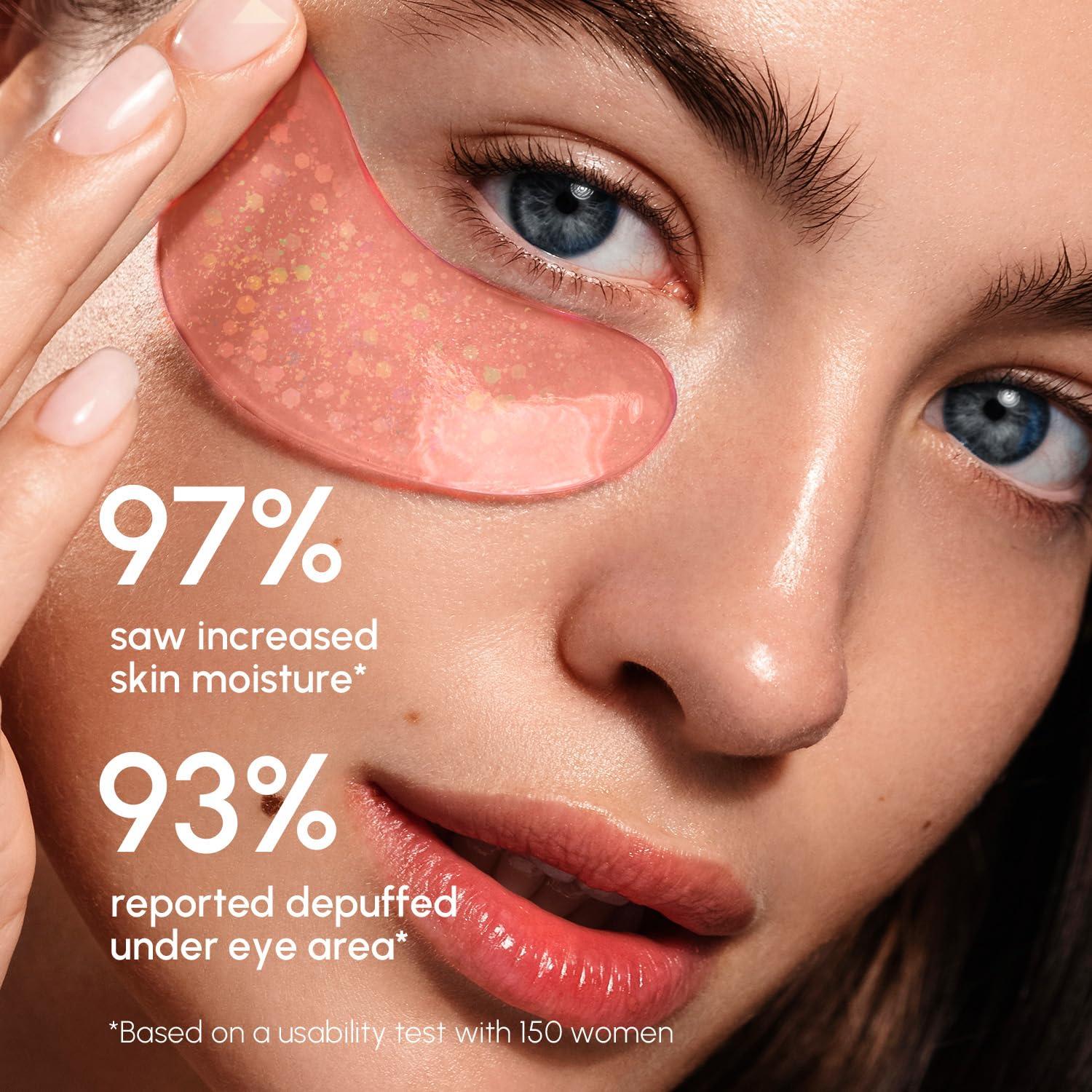 MAREE Eye Gels – Cooling Pads Under Eye Patches for Puffy Eyes and Dark Circles with Collagen & Hyaluronic Acid – Anti Wrinkles Under Eye Masks Skincare Treatment for Puffiness – Parches Para Ojeras(Pink)