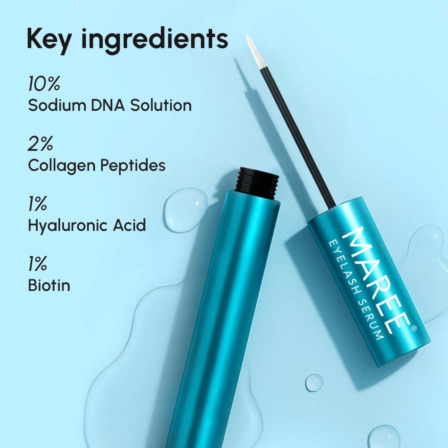 MAREE Eyelash Serum To Grow Lashes & Brows – Eye Lash Serum for Eyelash Growth Without Prostaglandin – Rapid Enhancing Lash Growth Eyebrow Boost Oil – Sérum De Pestañas Suero Para Pestañas Crecimiento(Blue)