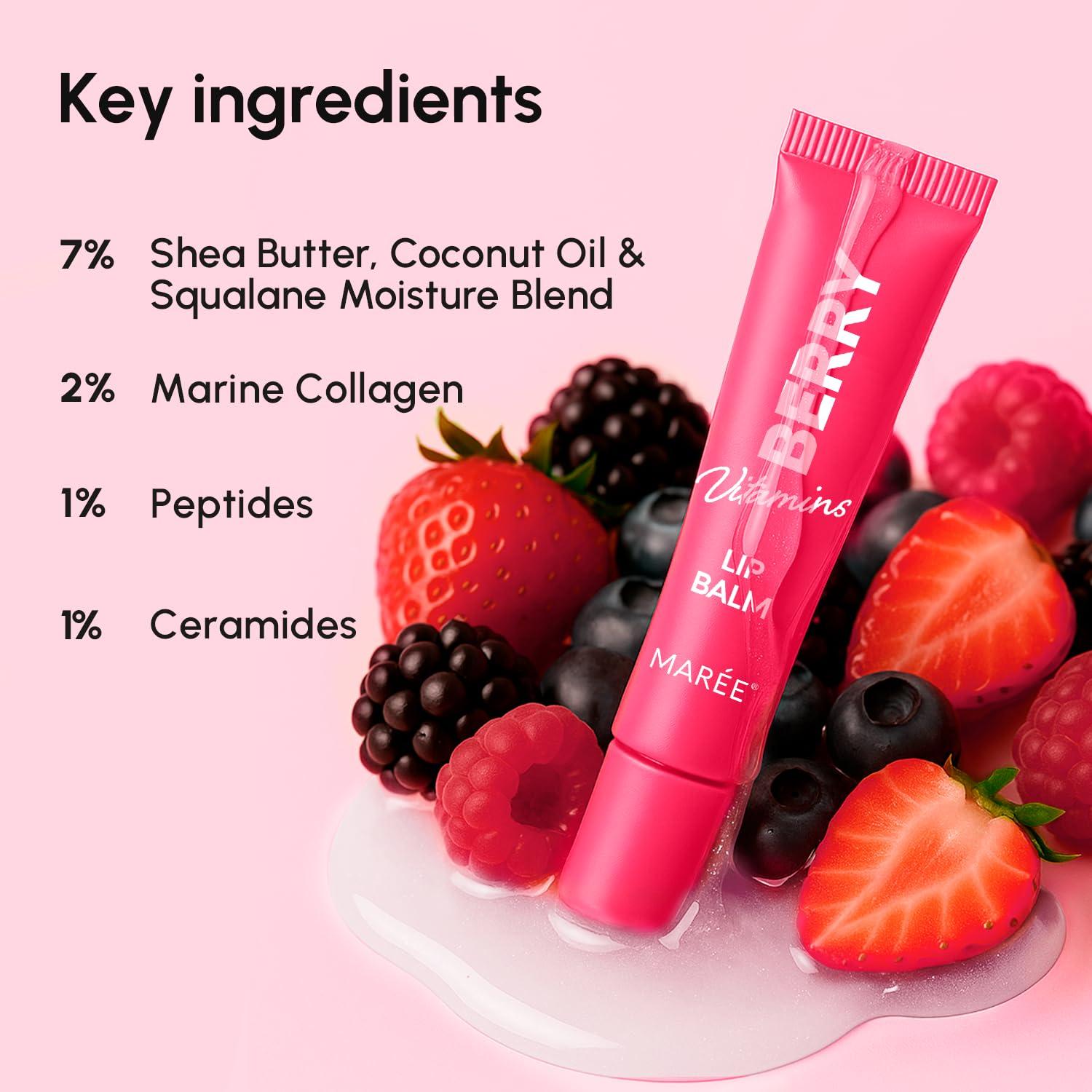 MAREE Lip Mask Overnight – Lip Moisturizer For Very Dry Lips – Hydrating Lip Butter Balm with Hyaluronic Acid & Collagen – Overnight Lip Treatment – Lip Sleeping Mask Repair – Hidratante de Labios(Lip Balm)