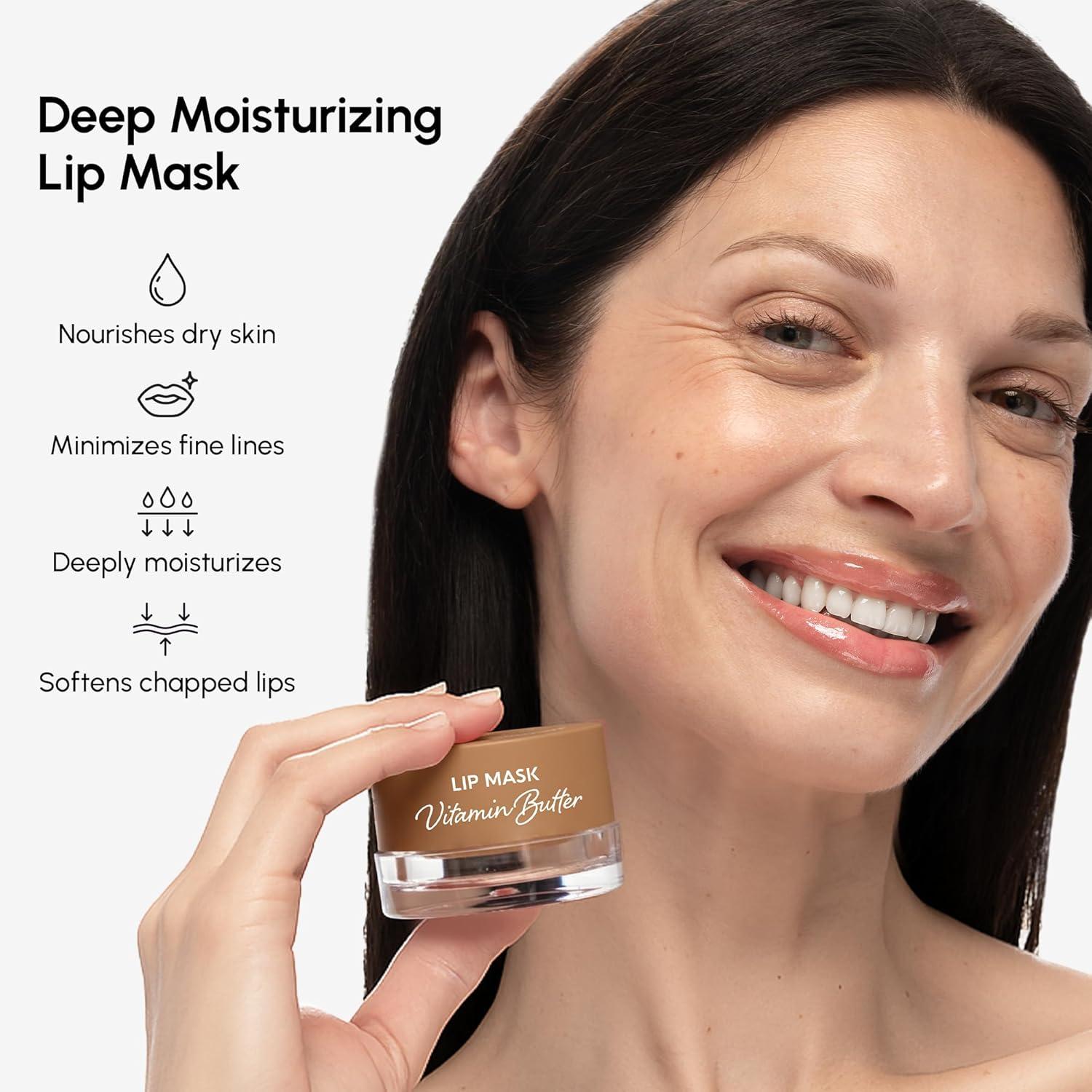 MAREE Lip Mask Overnight – Lip Moisturizer For Very Dry Lips – Hydrating Lip Butter Balm with Hyaluronic Acid & Collagen – Overnight Lip Treatment – Lip Sleeping Mask Repair – Hidratante de Labios(Vanilla Lip Mask)