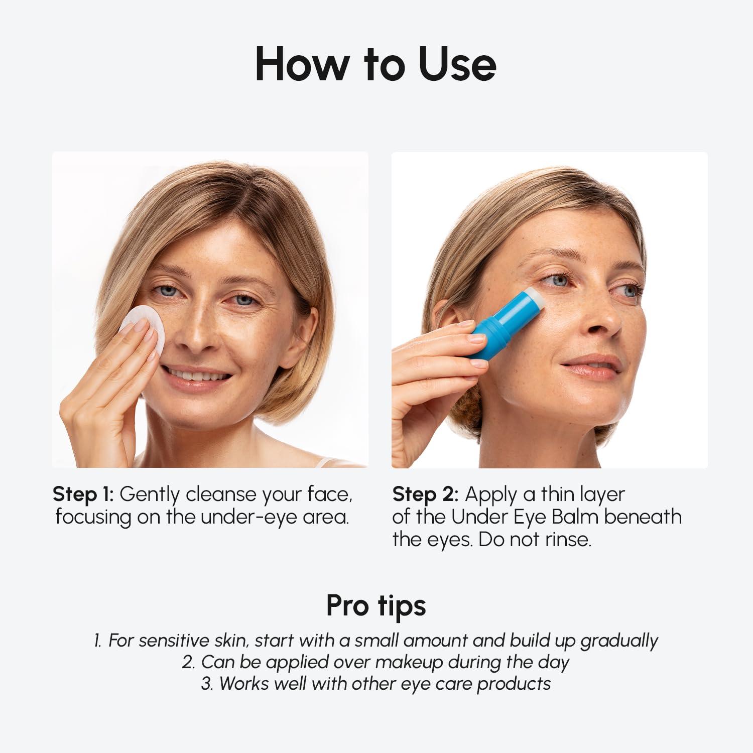 MAREE Under Eye Balm Stick Hydrating – Retinol Caffeine Under Eye Brightener Stick for Older Women – Collagen Undereye Cream for Dark Circles & Wrinkles – Skin Care Treatment Moisturizer(Blue)