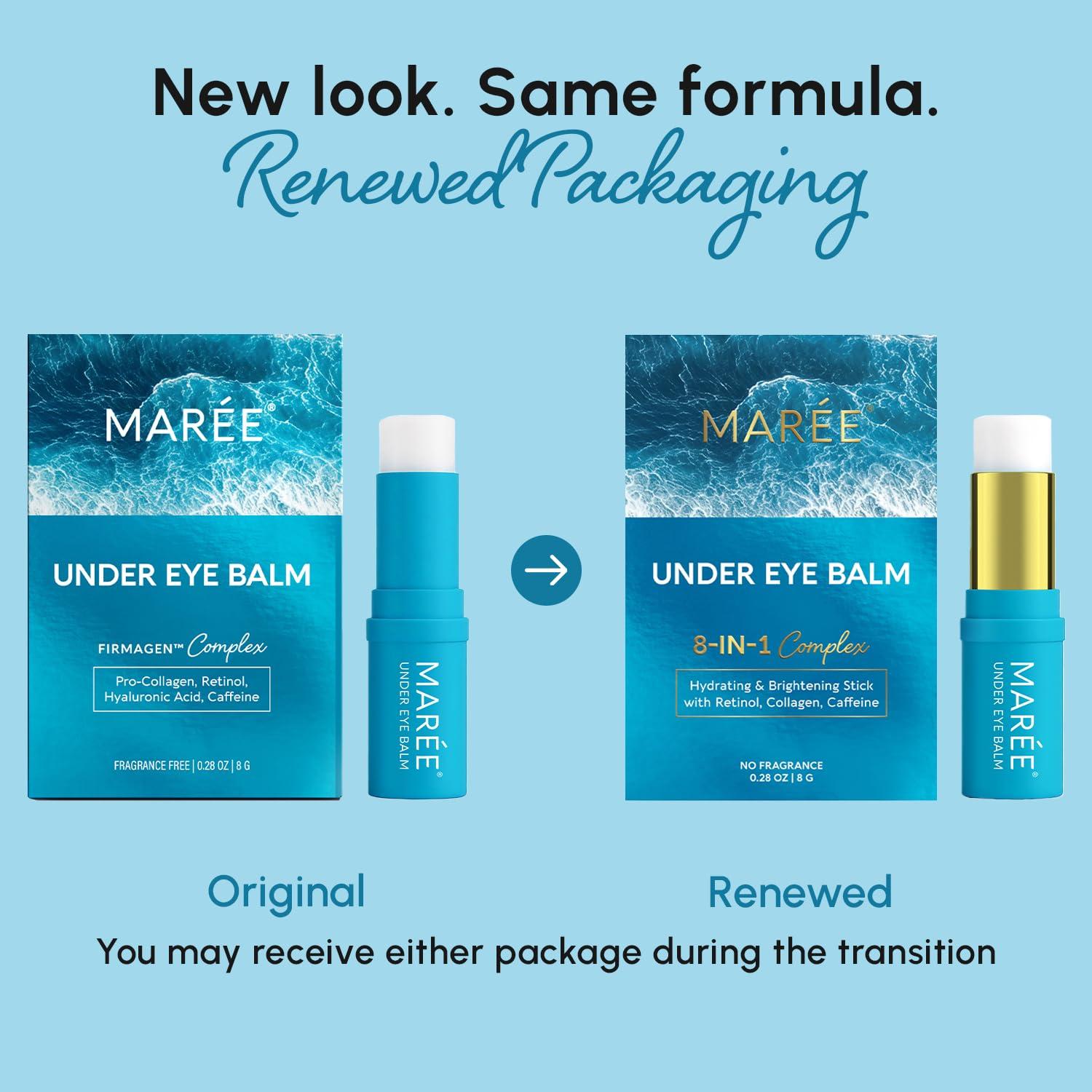 MAREE Under Eye Balm Stick Hydrating – Retinol Caffeine Under Eye Brightener Stick for Older Women – Collagen Undereye Cream for Dark Circles & Wrinkles – Skin Care Treatment Moisturizer(Blue)