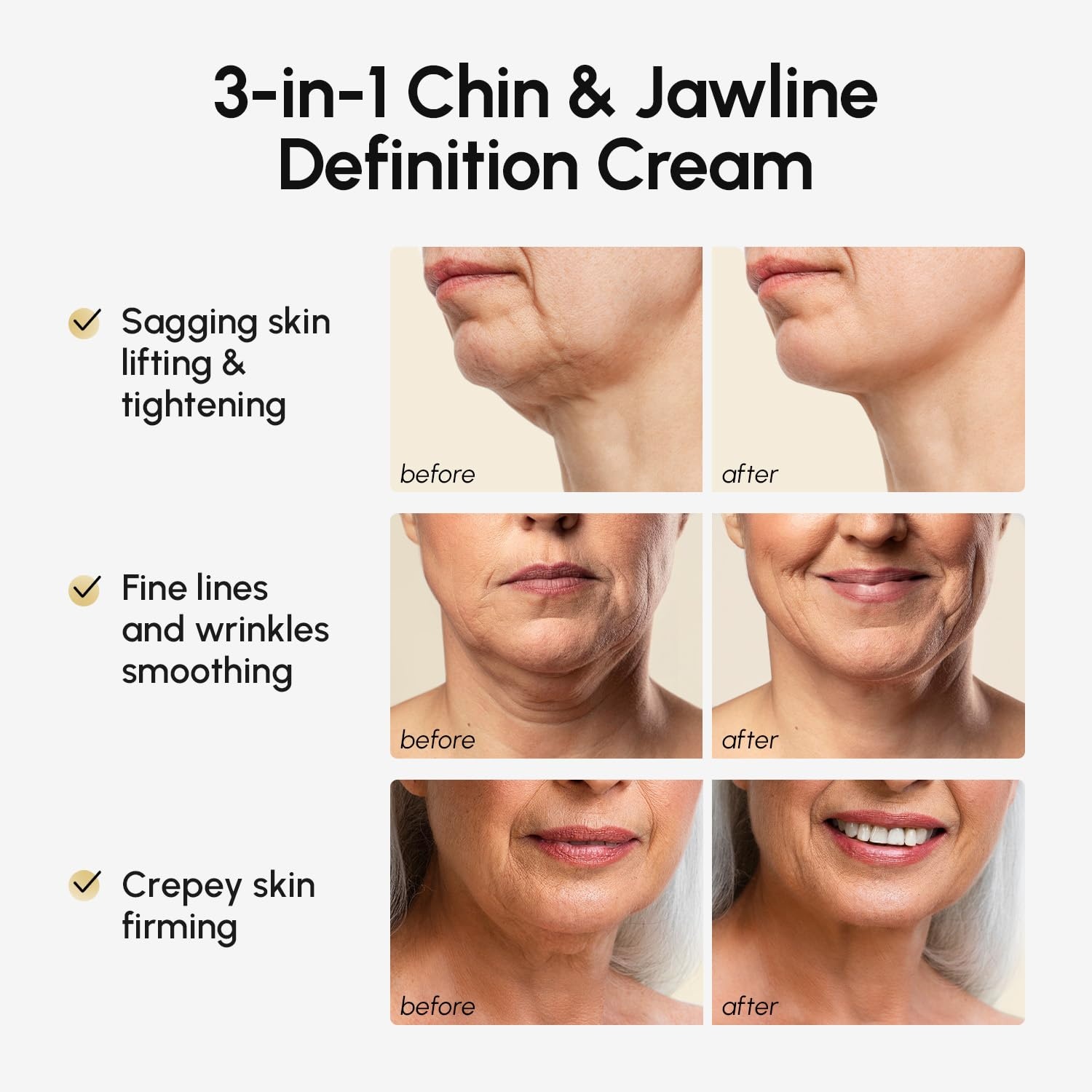 MAREE Neck Cream with Roller – Firming Neck Cream with 3D Collagen & AH-8(Gold)