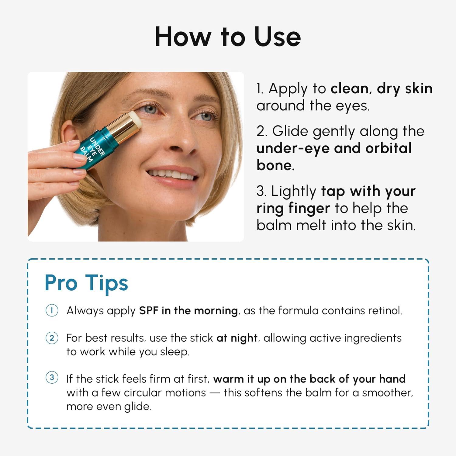 MAREE Under Eye Balm Stick with Retinol & Ceramide Complex – Facial Moisturizer for Dark Circles & Wrinkles – Under Eye Brightener Stick, Anti-Wrinkle Hydrating Face Skincare(0.35 Ounce (Pack of 1))