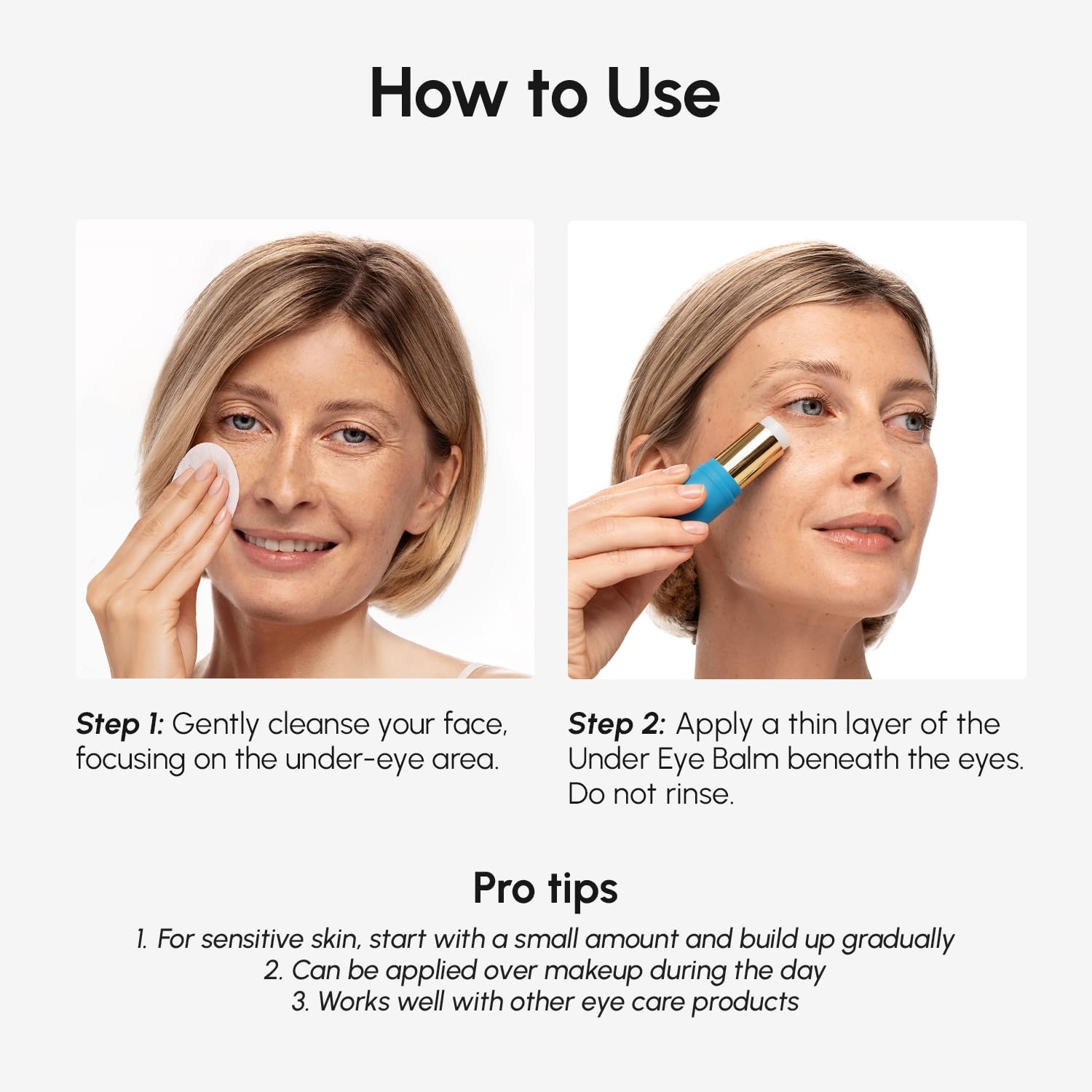 MAREE Under Eye Balm Stick Hydrating – Retinol Caffeine Under Eye Brightener Stick for Older Women – Collagen Undereye Cream for Dark Circles & Wrinkles – 0.28 Ounce, Gold(Blue)